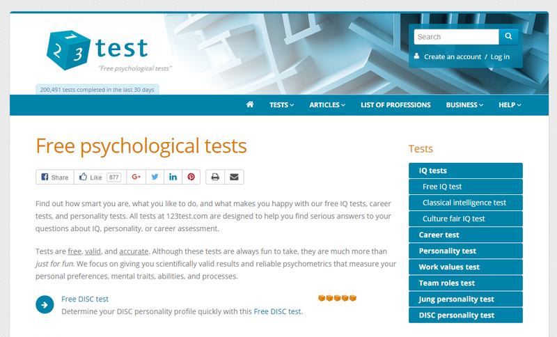 123 Test: Free Psychological Tests